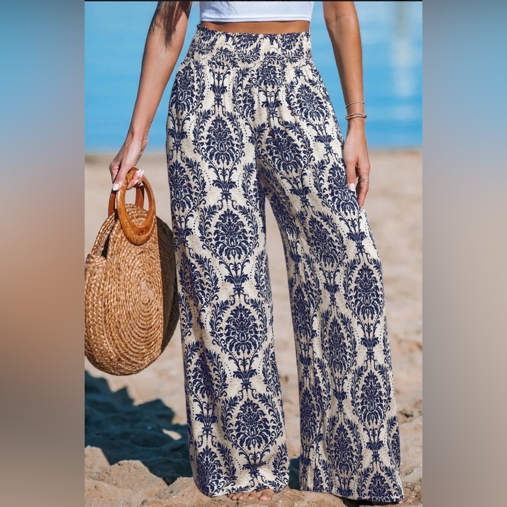 Cupshe Patterned Wide-Leg Pants - Picture 1 of 5